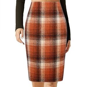 NWT Plaid Wool Flannel A-line skirt, Womens Large